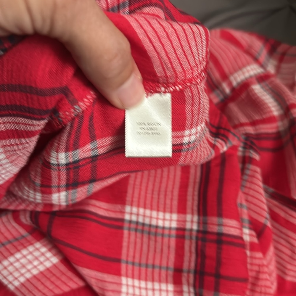NEW Christopher & Banks Red Plaid Sleeveless Top, Size XL - Picture 9 of 9